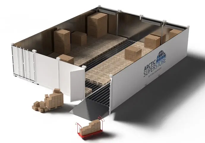 Arctic SuperStore 4-fach mit Paletten und Kisten