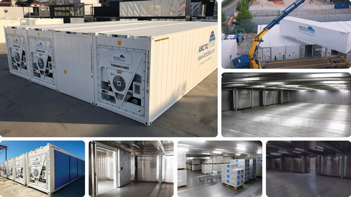 40ft Arctic SuperStore Conteneurs réfrigérés modulaires Solution de stockage frigorifique