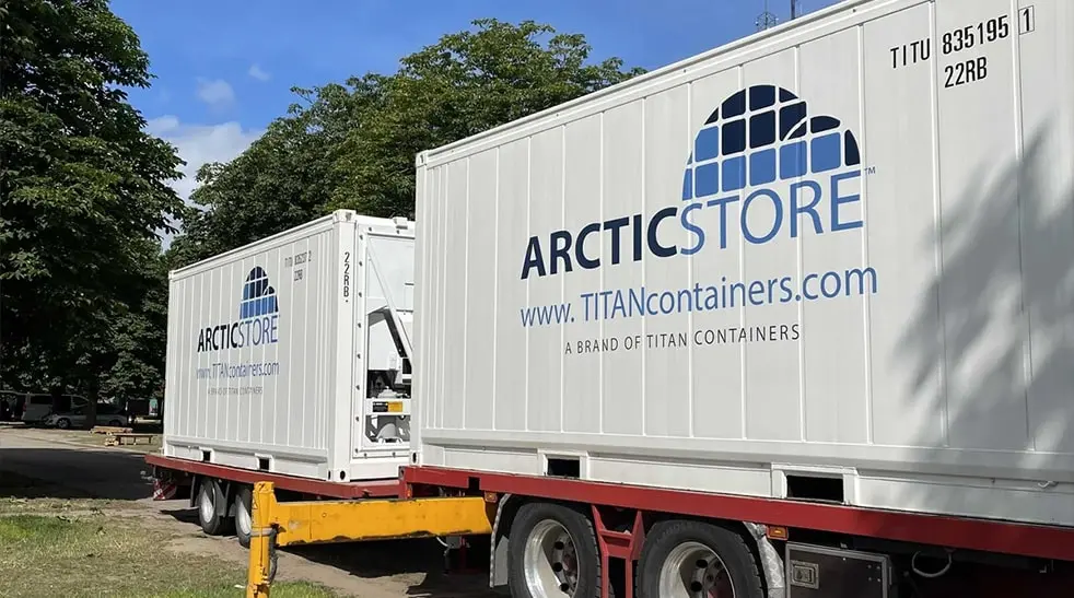 Festival de Roskilde – Stockage frigorifique.
         Conteneurs frigorifiques