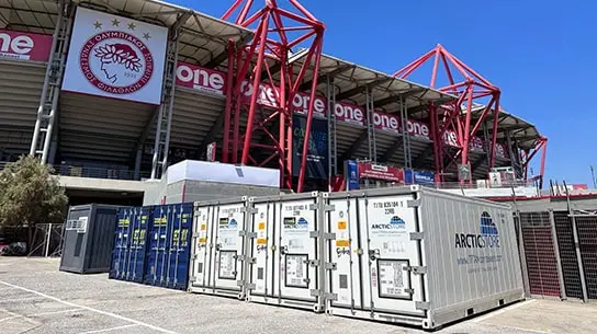 Supercoupe de l’UEFA – Stockage frigorifique, conteneurs de bureaux, etc.