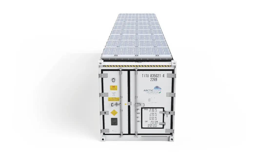 40ft ArcticStore Horizon avec Panneaux Solaires Vue de dessus